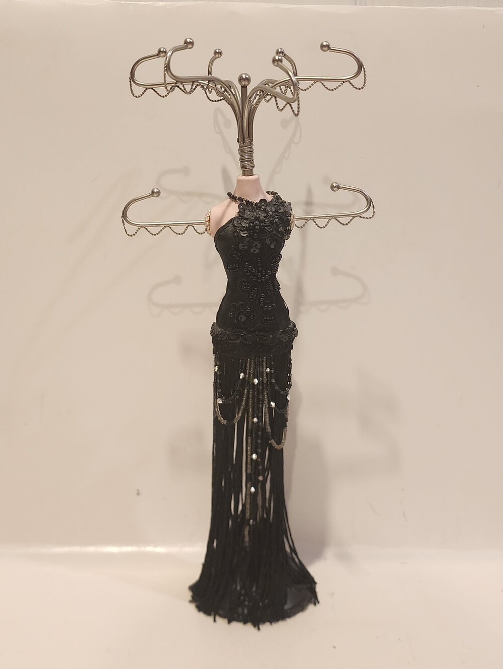 Mannequin Jewelry Stand Necklace Bracelet Holder Organizer Black Gown
